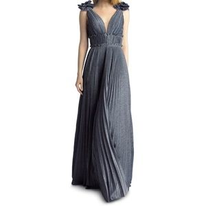 Basix Pleated Shimmer Gown